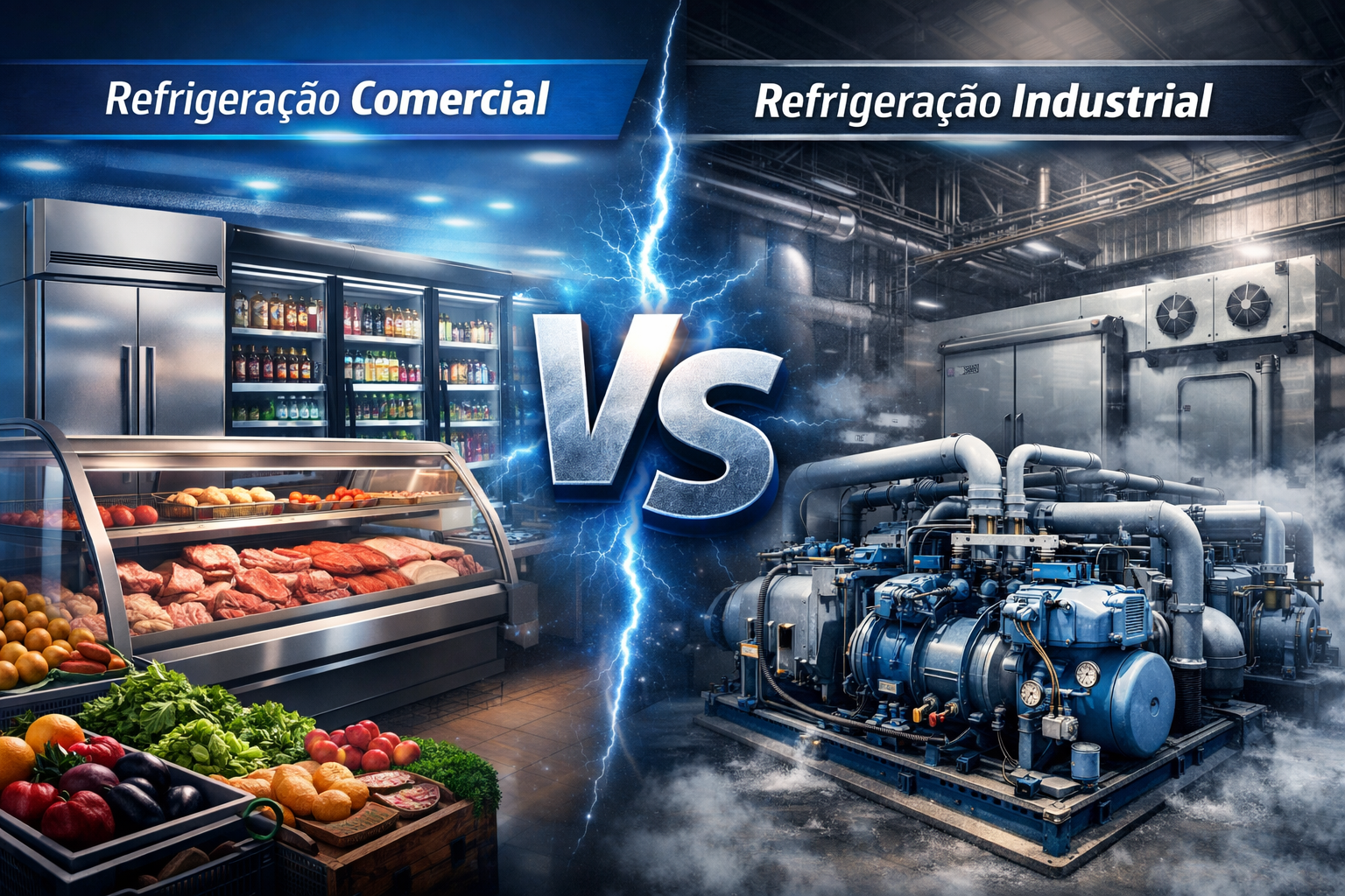 Qual a diferença entre refrigeração comercial e industrial
